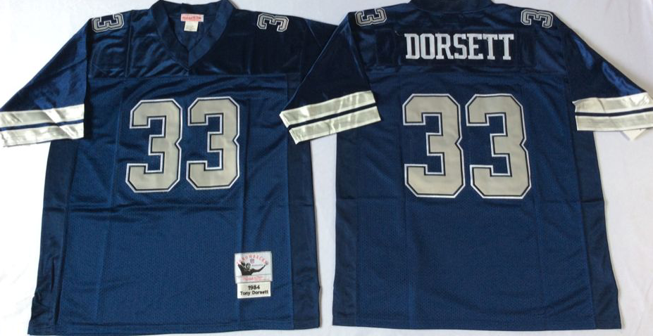 Men NFL Dallas Cowboys 33 Dorsett blue style 2 Mitchell Ness jerseys